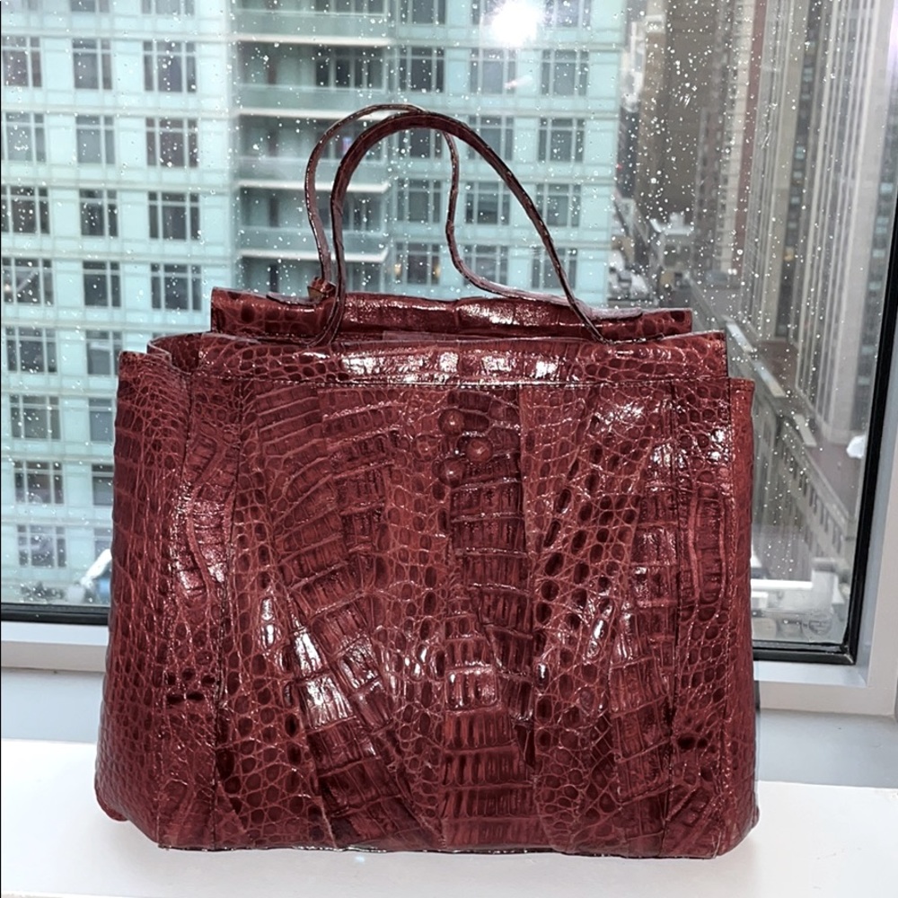 Burgundy Crocodile Bag